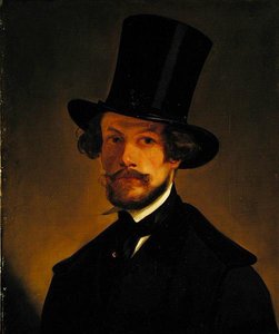 Selvportrett, ca. 1845 (olje på papir montert på kort)